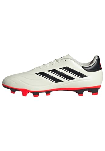 adidas Botas De Futbol Copa Pure II Club Terrenos Flexibles, Zapatos de fútbol Unisex Adulto, Ivory/Core Black/Solar Red, 43 1/3 EU