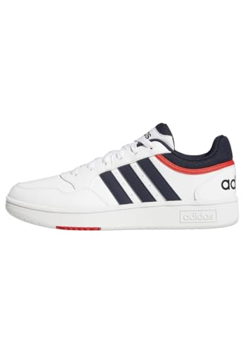 adidas Hoops 3.0 Low Classic Vintage Shoes, Zapatillas para Hombre, Cloud White/Legend Ink/Vivid Red, 43 1/3 EU