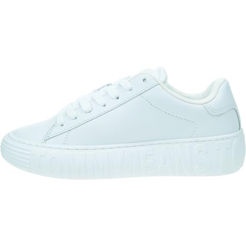Tommy Jeans Zapatillas para Mujer Sneaker con Suela Cupsole, Blanco (White), 37 EU