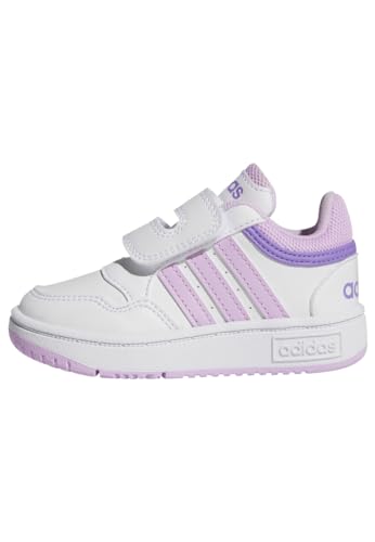 adidas Hoops Shoes, Zapatillas Unisex niños, Ftwr White Bliss Lilac Violet Fusion, 26.5 EU