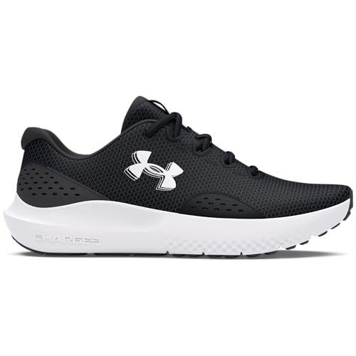 Under Armour UA Charged Surge 4 Zapatos de deporte para hombre, ligeras y transpirables deportivas de hombre, color negro/gris antracita/blanco