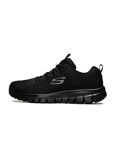 Skechers Graceful Get Connected, Zapatillas Mujer, Black Mesh Trim, 40 EU