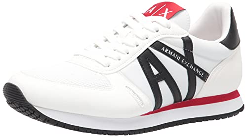 Armani Exchange Rio Side Logo, Sneaker, Zapatillas para Hombre, Multicolor (Op.White+Black), 43 EU