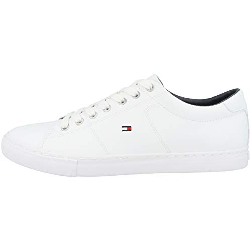 Tommy Hilfiger Hombre Sneaker Suela Cupsole Essential Leather Zapatillas, Blanco (White), 42 EU