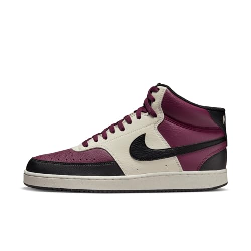 NIKE Court Vision Mid NN, Sneaker Hombre, Dark Beetroot/Black-Sail, 43 EU