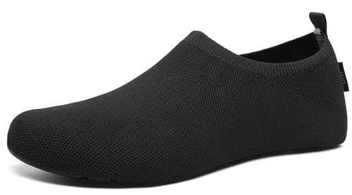 SAGUARO Zapatillas de Estar por Casa Hombre Mujer Pantuflas Comodas Antideslizante Zapatos de Casa Ligero Flexible, Negro Aceite 42/43EU