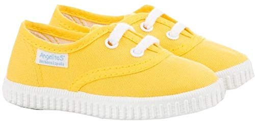 Zapatillas de Lona para Niños y Niñas, Angelitos mod.121, Calzado infantil Made in Spain, Garantia de Calidad. (23, Amarillo)