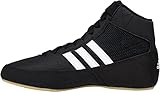 adidas HVC 2 Youth - Laced Wrestling Shoe, Black/White/Grey, 5 M US