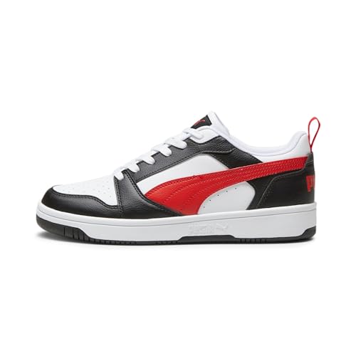 PUMA Rebound V6 Low, Zapatillas Unisex adulto, Puma White For All Time Red Puma Black, 43 EU