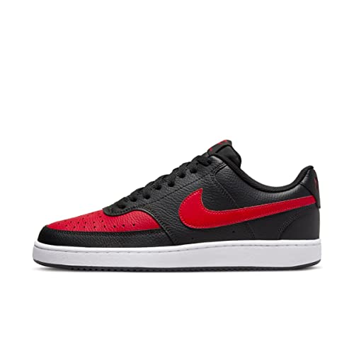 NIKE Court Vision Low, Sneaker Hombre, Black/University Red-White, 44 EU