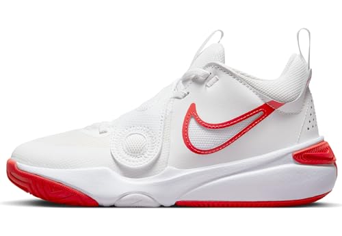 Nike Team Hustle D 11 (GS), Tres Cuartos de Alto, Summit White/Track Red-White, 38 EU