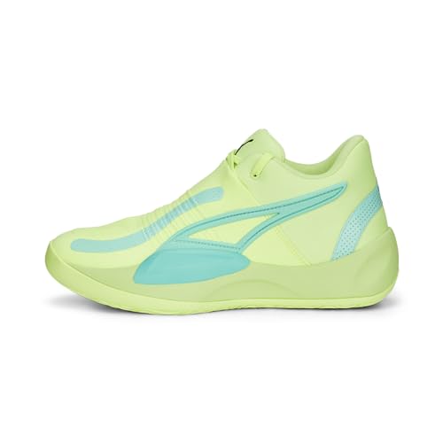 PUMA Unisex Adults' Sport Shoes RISE NITRO Basketball Shoe, FAST YELLOW-ELECTRIC PEPPERMINT, 40