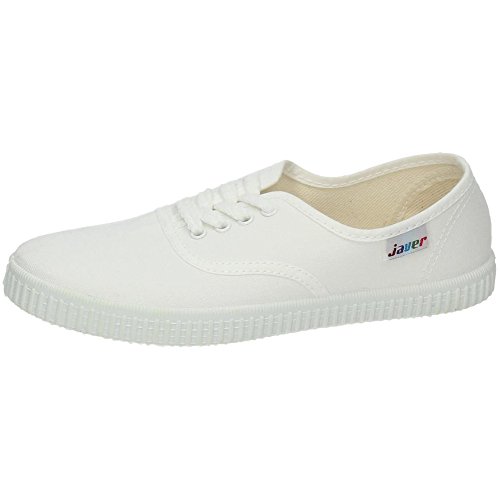 JAVER 60 Bambas Lona Ingles Mujer Zapatillas Blanco 39