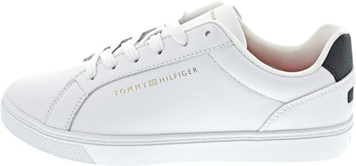 Tommy Hilfiger Essential Cupsole Sneaker FW0FW07687, Zapatilla con Suela Mujer, Blanco (White), 37 EU