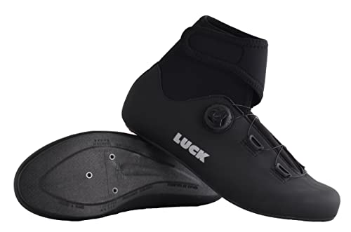 LUCK Fly Zapatillas de Ciclismo de Carretera de Invierno para Hombre y Mujer | Botas de Invierno (Negro, Numeric_45)