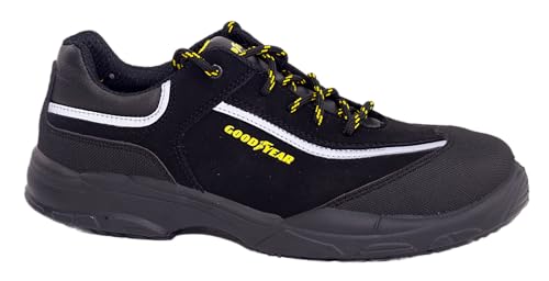 Goodyear G1388601C - Zapatos de Seguridad Unisex - Nobuk Negro S3 SRC - Protección y Durabilidad - Ideal para Diversas Actividades Laborales - Talla 43