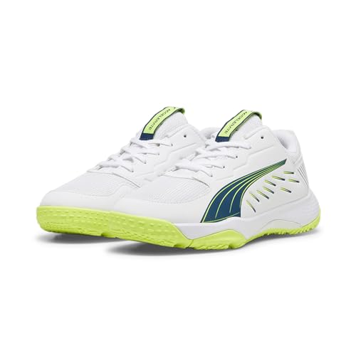 PUMA Unisex Kids Accelerate Jr Zapatos de balonmano, White Ocean Tropic Lime Squeeze Blue Yellow, 37 EU