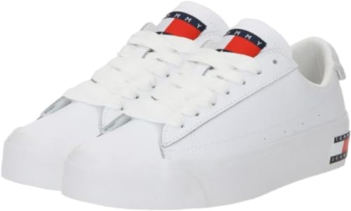 Tommy Jeans Zapatillas para Mujer Sneaker Vulcanizadas, Blanco (White), 38