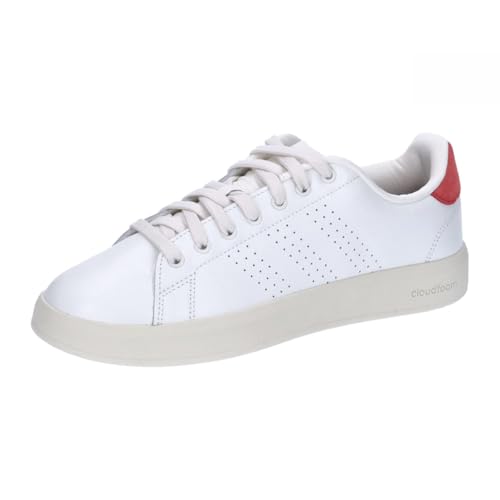 adidas Advantage Premium Leather Shoes, Zapatillas Hombre, Core White Core White Bright Red, 44 EU