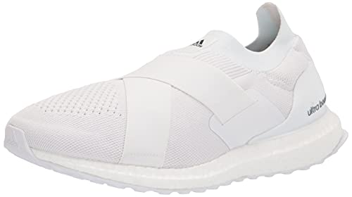 adidas Women's Ultraboost Slip On DNA Running Shoe, White/White/Acid Orange, 8