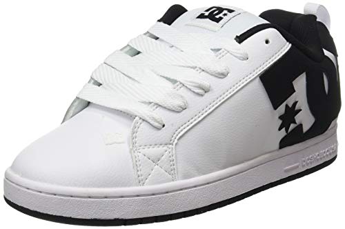 DC Shoes Court Graffik - Zapatos de Piel Para Hombre Zapatillas para Hombre, White Black Black, 43 EU