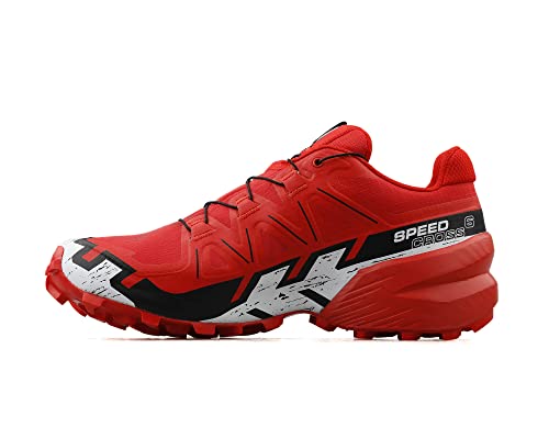 SALOMON Speedcross 6, Sneaker Hombre, Fiery Red Black White, 44 EU