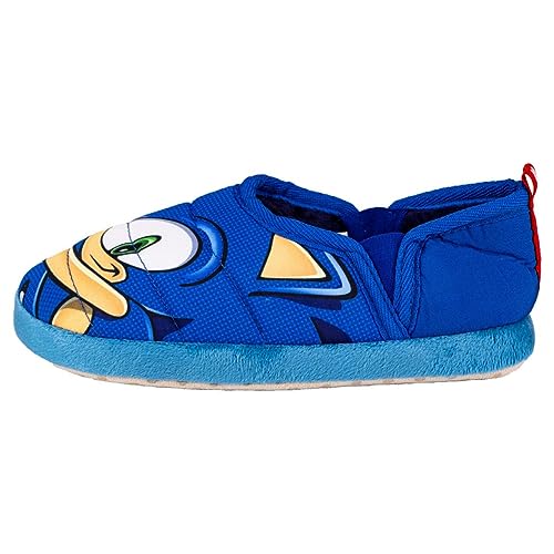 Sonic Zapatillas de Andar por Casa Color Azul - Talla 32 a 33 - Diseño Tipo Francesita - Zapatillas Infantiles - Elaboradas en Poliéster - Producto Original Diseñado en España