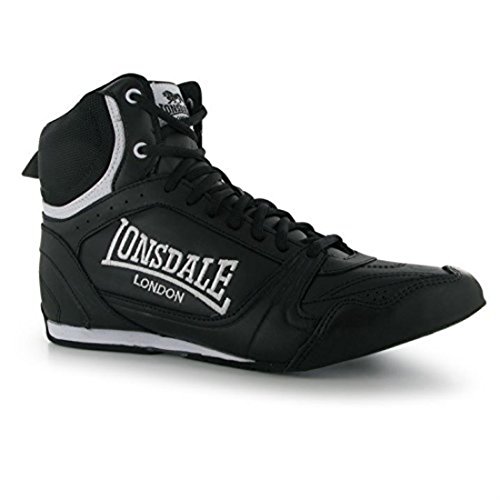 Lonsdale Kids Bout Jnr Boys - zapatillas de cordones de deporte, de boxeo, color Negro, talla 3 UK