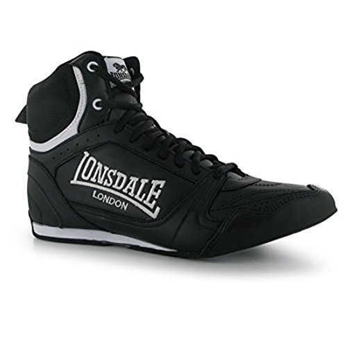 Lonsdale Botas de boxeo, negro blanco, 44 EU