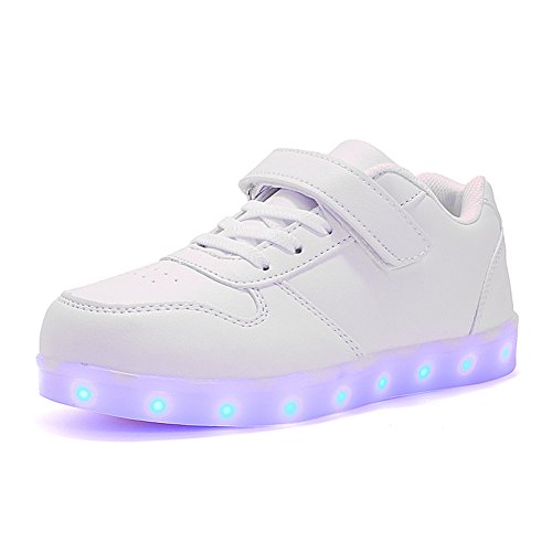 Aizeroth USB Carga 7 Colores LED Zapatos Ligero Transpirable Luminosas Flash Deporte de Zapatillas con Luces Los Mejores Zapatillas de Deporte de la Mascarada para niña Cumpleaños de Navidad Regalos
