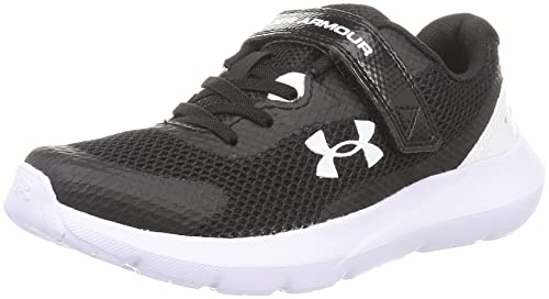 Under Armour UA BPS Surge 3 AC, Zapatillas para correr Niños, Black/White/White, 28 EU