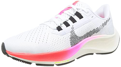NIKE Air Zoom Pegasus 38, Zapatillas de Running Mujer, White/Black/Football Grey/Pink, 36.5 EU