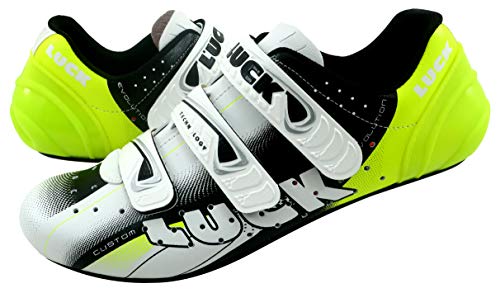 Luck EVO Zapatillas de Ciclismo Carretera, Unisex Adulto, Amarillo, 42 EU