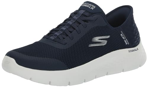 Skechers Grand Entry, GO Walk Flex Gran Entrada Mujer, Tela Azul Marino Ribete Blanco, 39 EU