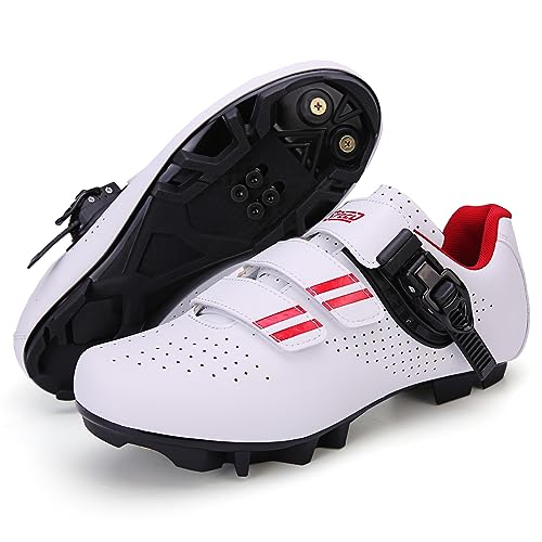 Hixingo Zapatilla de Ciclismo Hombre Mujer, Zapatos Bicicleta de Montaña Exterior MTB Compatibles con SPD Lock System, Zapatillas de Ciclismo Unisex Adulto Respirables