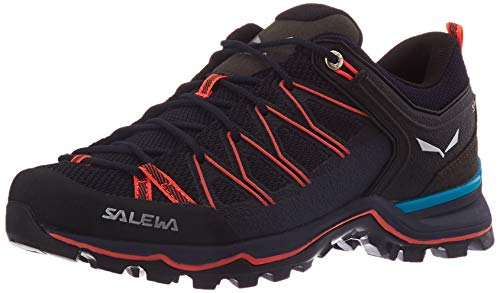 Salewa WS Mountain Trainer Lite Zapatos de Senderismo, Premium Navy/Fluo Coral, 40.5 EU