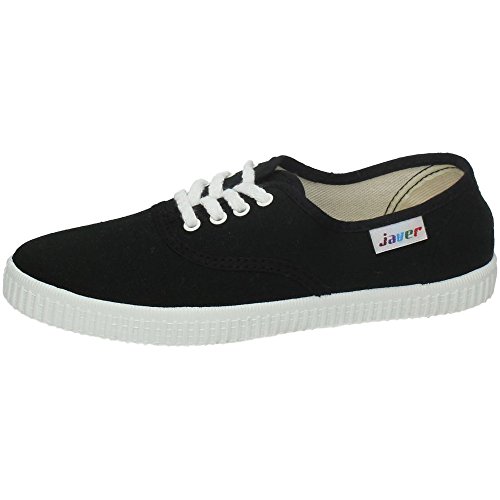 JAVER 60 Bambas Lonas Negras Mujer Zapatillas Negro 33