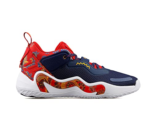 adidas Performance D.O.N. Issue 3 - Zapatillas de baloncesto para hombre, color azul y rojo, 6,5 Reino Unido - 40 EU - 7 US