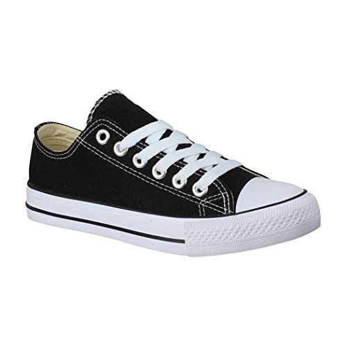 Elara Zapatilla de Deporte Unisex Textil Low Top Chunkyrayan Negro B-YD3230-Schwarz-36