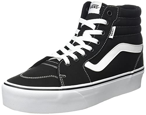 Vans Filmore Hi Platform Zapatillas Para Mujer, Canvas Black/White, 37 EU