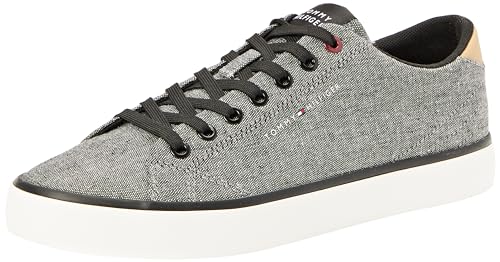 Tommy Hilfiger Zapatillas Sneaker para Hombre, Negro (Black), 43