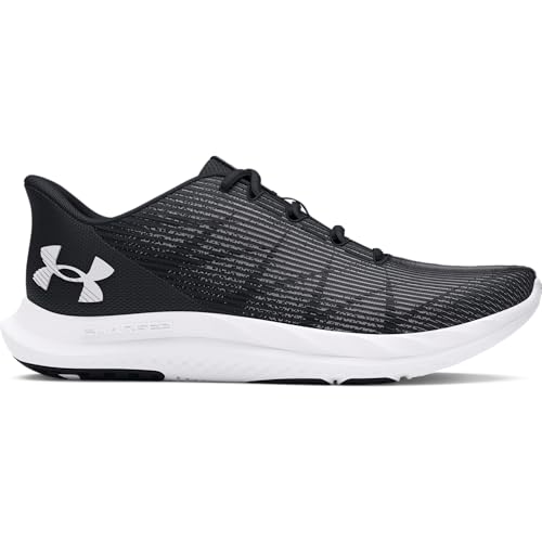 Under Armour UA Charged Speed Swift Zapatillas de deporte de hombre, zapatillas transpirables para correr, color negro/blanco/blanco