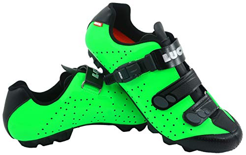 LUCK Zapatillas de Ciclismo MTB ODÍN con Suela de Carbono y Cierre milimétrico de precisión. (37 EU, Verde)