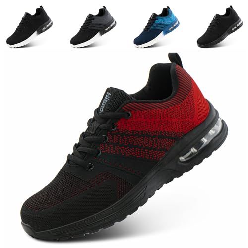 Hitmars Zapatillas Running Hombre Zapatillas Deportivas Mujer Zapatos de Caminar Deporte Correr Sneaker Rojo EU 42