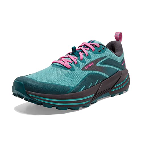Brooks Cascadia 16, Zapatillas para correr Mujer, Azul (Porcelain Blue Coral Pink), 38.5 EU Estrecho