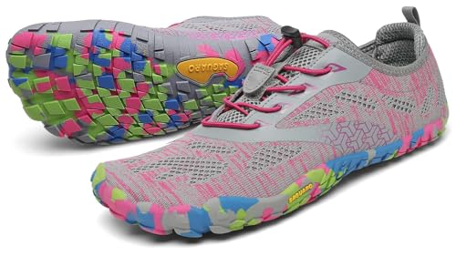 SAGUARO Hombre Mujer Barefoot Zapatillas de Trail Running Minimalistas Zapatillas de Deporte Fitness Zapatos Descalzos para Correr en Montaña Escarpines de Agua, Rosa Caramelo, 40 EU