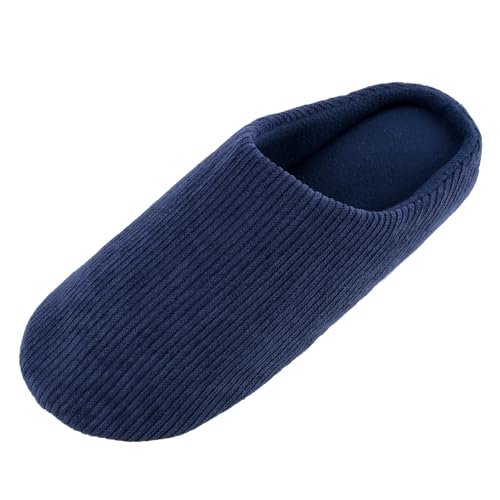 Knixmax Zapatillas de Estar por Casa Hombre y Mujer Algodón Pantuflas Cómodo y Suave para Hotel Viaje Azul EU42-43