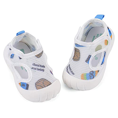 LACOFIA Zapatos Primeros Pasos Bebé Niño Niña Zapatillas de Deporte Infantil Calzado Bebé Transpirables con Suela Goma Antideslizante Azul 22(CN 20)