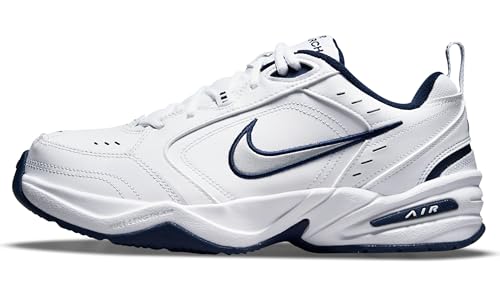 NIKE Air Monarch IV, Zapatillas de Gimnasia Hombre, Blanco White Metallic Silver Midnight Navy 102, 45 EU X-Ancho