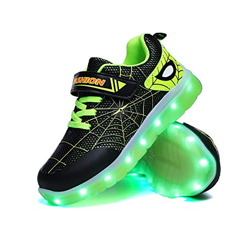 LED Zapatos Verano Ligero Transpirable Impermeable Bajo 7 Colores USB Carga Luminosas Parpadeo Deporte de Zapatillas con Luces Los Mejores Regalos para Niños Niñas Cumpleaños de Navidad